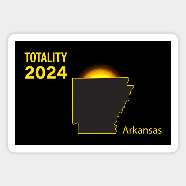 Total Solar Eclipse Arkansas State 2024 Magnet by Rocky Ro Designs